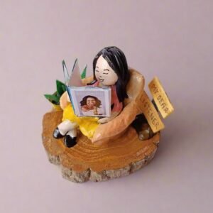 Zupppy Customized Gifts Rainvas Reader Girl Custom Miniature Tabletop for Book Lovers | Gender Customization Available