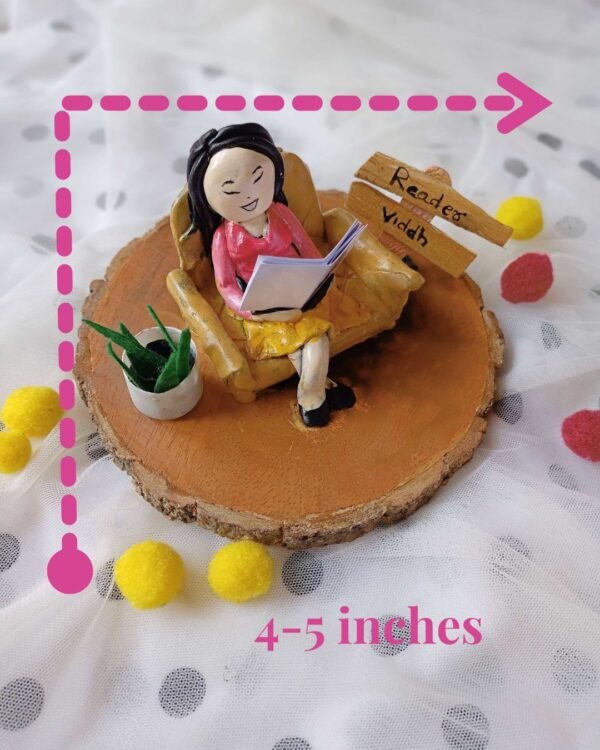 Zupppy Customized Gifts Rainvas Reader Girl Custom Miniature Tabletop for Book Lovers | Gender Customization Available