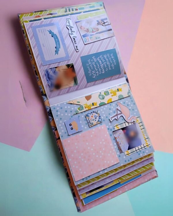 Zupppy Customized Gifts Rainvas Pastel Baby Boy Birthday Scrapbook