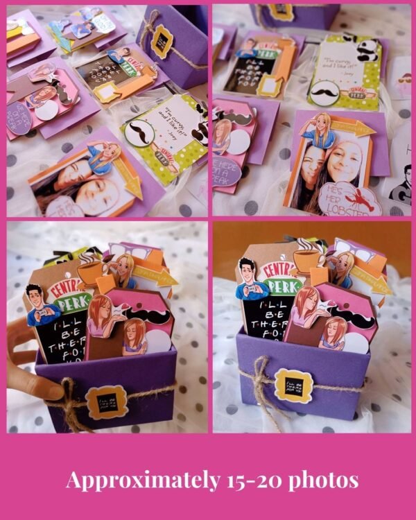 Zupppy Customized Gifts Rainvas Friends Theme Personalized Tag/Gift Box with Photos & Stickers