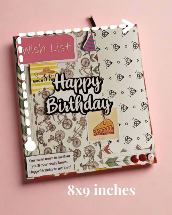 Zupppy Art & Craft Rainvas Customized Scrapbook Style Card with Photos & Message for Birthday