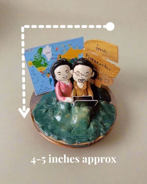 Zupppy Customized Gifts Rainvas Romantic Couple Tabletop Miniature Frame | Personalized for Him and Her