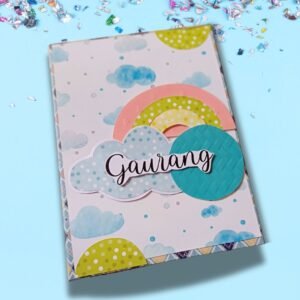 Zupppy Customized Gifts Rainvas Blue Baby Boy Scrapbook | Personalised Album with Photos