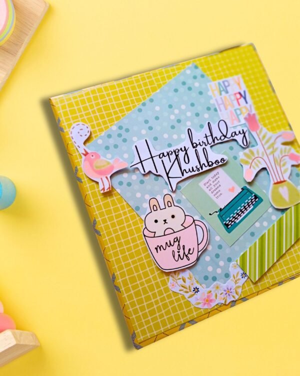 Zupppy Art & Craft Rainvas Customized Scrapbook Style Card with Photos & Message for Birthday