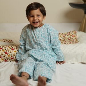 Zupppy Apparel Aqua Dream Kurta Cum Co-Ord Set