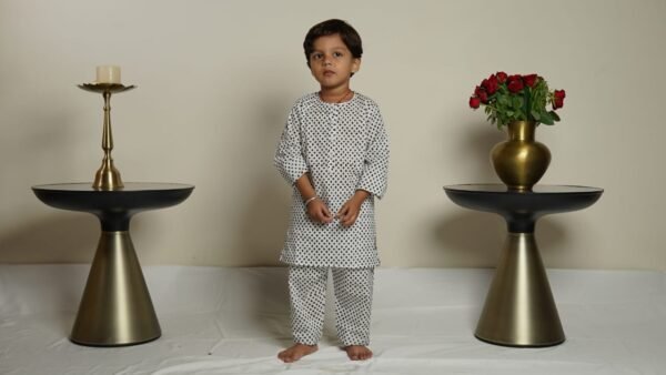 Zupppy Apparel Black Diamond Kurta Cum Co-Ord Set