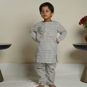 Zupppy Apparel Black Diamond Kurta Cum Co-Ord Set