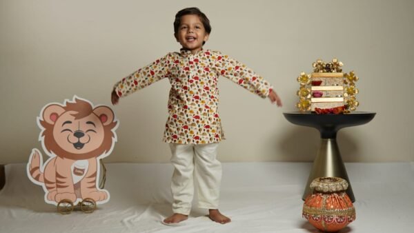 Zupppy Apparel Little Animal Parade Kurta Cum Co-Ord Set