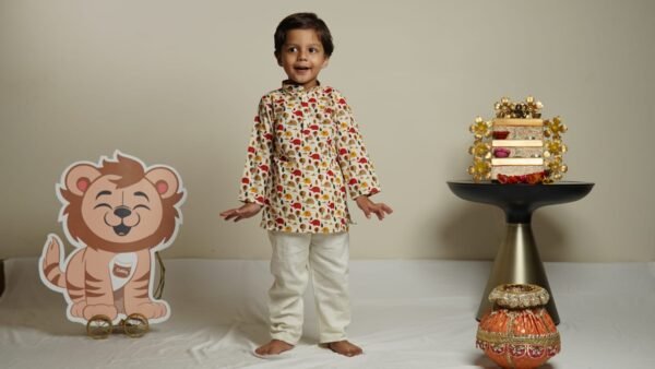 Zupppy Apparel Little Animal Parade Kurta Cum Co-Ord Set