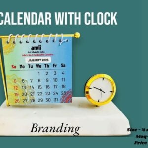 Zupppy Customized Gifts Calendar with Clock – Perfect Desk Accessory