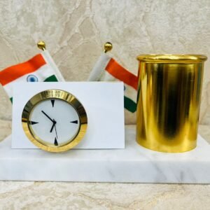 Zupppy Gifts Clock and Visiting Card Holder for Desk