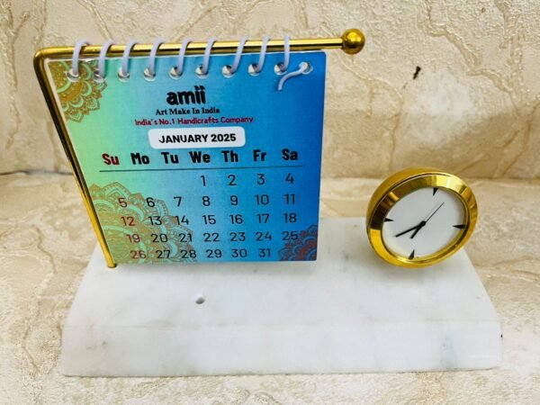 Zupppy Customized Gifts Calendar with Clock – Perfect Desk Accessory