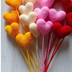 Zupppy Handmade Products Crochet heart stick