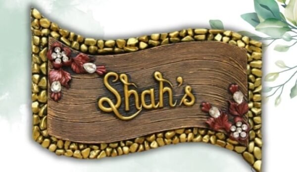 Zupppy Customized Gifts Multicolor Shah Wooden Name Plate