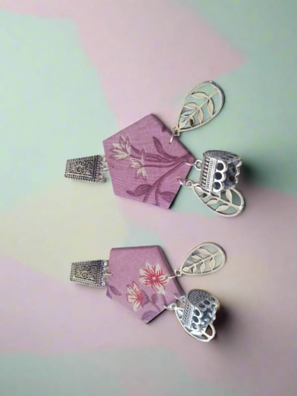 Zupppy Accessories Handcrafted Purple Floral Earrings – A Touch of Tradition & Elegance