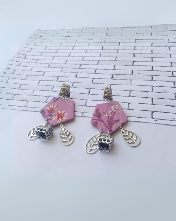 Zupppy Accessories Handcrafted Purple Floral Earrings – A Touch of Tradition & Elegance