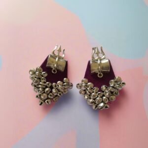 Zupppy Accessories Purple Trishul Ghunghroo Earrings