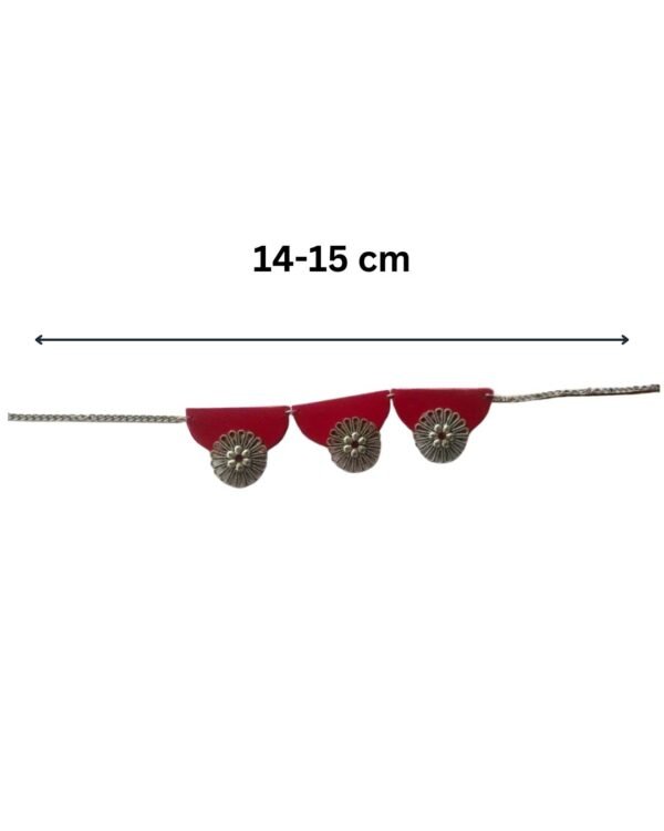 Zupppy Customized Gifts Red & Oxidised Silver Choker For Women