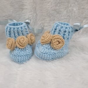 Zupppy Handmade Products Handmade Crochet Baby Booties for Soft Comfort