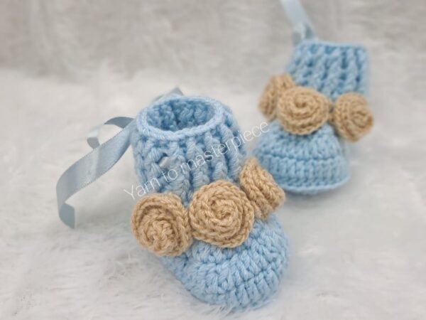 Zupppy Crochet Products Handmade Crochet Baby Booties for Soft Comfort