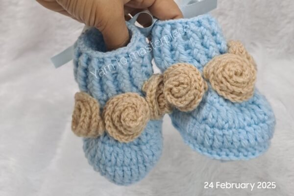 Zupppy Crochet Products Handmade Crochet Baby Booties for Soft Comfort