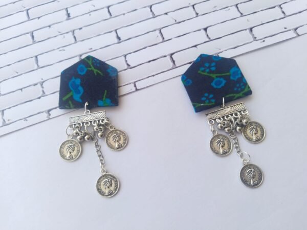 Zupppy Accessories Dark-Blue-Printed-Earrings